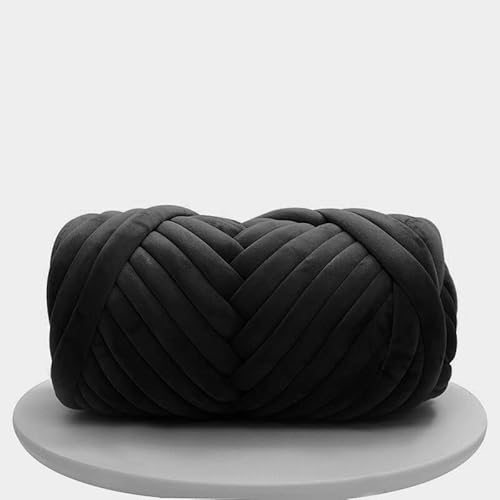 250 g grobes Garn für Armstricken, Häkeln, Decke, weiche, extra Baumwolle, waschbar, Schlauch, sperriges Riesengarn für Weben, Basteln, Häkeln, DIY, Sofa, Bett, Decke, Kissen, Haustierbett, Schwarz 250 g grobes Garn für Armstricken, Häkeln, Decke, weiche, extra Baumwolle, waschbar, Schlauch, sperriges Riesengarn für Weben, Basteln, Häkeln, DIY, Sofa, Bett, Decke, Kissen, Haustierbett, Schwarz von Xiao Hua