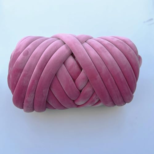 250 g grobes Garn für Armstricken, Häkeln, Decke, weiche, extra Baumwolle, waschbar, Schlauch, sperriges Riesengarn für Weben, Basteln, Häkeln, Sofa, Bett, Decke, Kissen, Haustierbett, Dunkelrosa 250 g grobes Garn für Armstricken, Häkeln, Decke, weiche, extra Baumwolle, waschbar, Schlauch, sperriges Riesengarn für Weben, Basteln, Häkeln, Sofa, Bett, Decke, Kissen, Haustierbett, Dunkelrosa von Xiao Hua