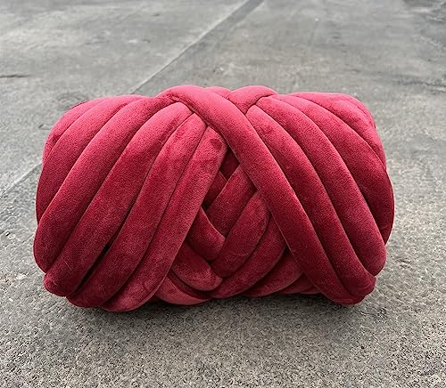 250 g grobes Garn für Armstricken, Häkeln, Decke, weiche, extra Baumwolle, waschbar, Schlauch, sperriges Riesengarn für Weben, Basteln, Häkeln, Sofa, Bett, Decke, Kissen, Haustierbett, Weinrot 250 g grobes Garn für Armstricken, Häkeln, Decke, weiche, extra Baumwolle, waschbar, Schlauch, sperriges Riesengarn für Weben, Basteln, Häkeln, Sofa, Bett, Decke, Kissen, Haustierbett, Weinrot von Xiao Hua
