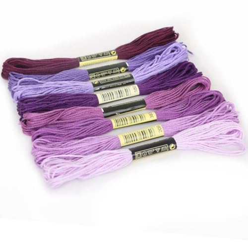 8 Stickgarn, rote Farbe, Freundschaftsarmband, Kreuzstich, Stickgarn, Garn, Bastelgarn (Violett-Serie) von Xiao Hua