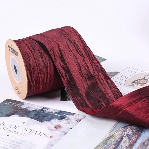 9,1 m langes Stoffband, seidenähnlich, zerknitterte Bänder, für Geschenkverpackungen, Korb, Kränze, Schleifen, Heimveranstaltungen, Dekoration, Weihnachtsbaumspitze, Schleifen, A01 9,1 m langes Stoffband, seidenähnlich, zerknitterte Bänder, für Geschenkverpackungen, Korb, Kränze, Schleifen, Heimveranstaltungen, Dekoration, Weihnachtsbaumspitze, Schleifen, A01 von Xiao Hua