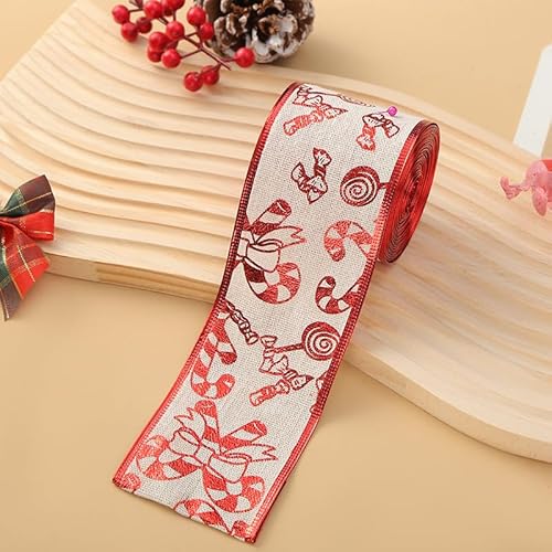 9,1 m langes Weihnachtsband, Stoffband für Geschenkverpackungen, Weihnachtsbaumdekoration, Heim- und Weihnachtsdekorationen für drinnen und draußen, Stil K 9,1 m langes Weihnachtsband, Stoffband für Geschenkverpackungen, Weihnachtsbaumdekoration, Heim- und Weihnachtsdekorationen für drinnen und draußen, Stil K von Xiao Hua