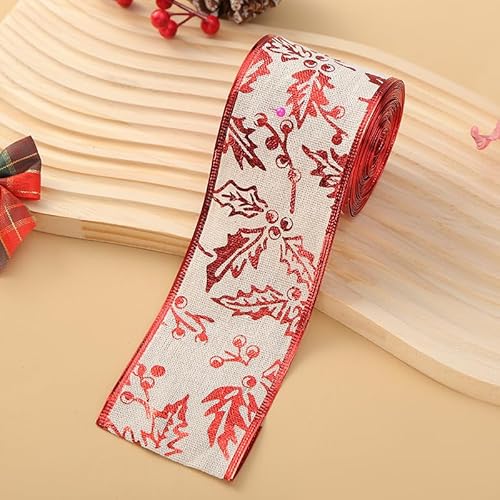 9,1 m langes Weihnachtsband, Stoffband für Geschenkverpackungen, Weihnachtsbaumdekoration, Heim- und Weihnachtsdekorationen für drinnen und draußen, Stil O 9,1 m langes Weihnachtsband, Stoffband für Geschenkverpackungen, Weihnachtsbaumdekoration, Heim- und Weihnachtsdekorationen für drinnen und draußen, Stil O von Xiao Hua