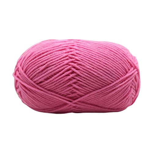 Baumwollgarn, Strickwolle, ultraweich, 4-lagig, Milch-Baumwolle, Häkelgarn für DIY, Handstricken, Babywolle, Handwerk, Schal, Häkelgarn, Zubehör (Dunkelrosa) von Xiao Hua