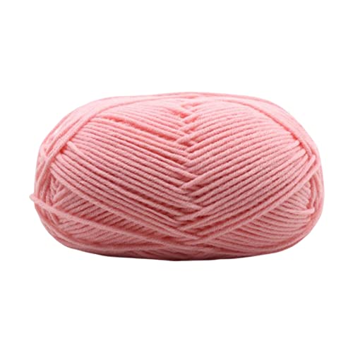 Baumwollgarn, Strickwolle, ultraweich, 4-lagig, Milch-Baumwolle, Häkelgarn für DIY, Handstricken, Babywolle, Handwerk, Schal, Häkelgarn, Zubehör (Rosa) von Xiao Hua