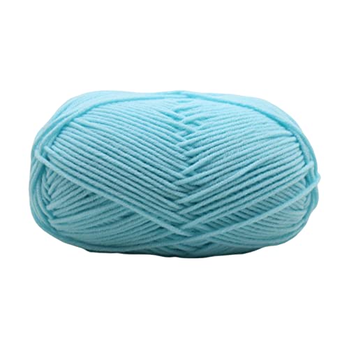 Baumwollgarn, Strickwolle, ultraweich, 4-lagig, Milch-Baumwolle, Häkelgarn für DIY, Handstricken, Babywolle, Handwerk, Schal, Häkelgarn, Zubehör (blau) von Xiao Hua