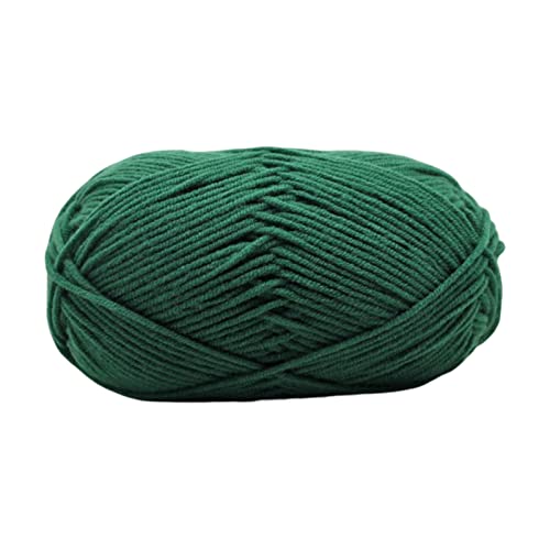 Baumwollgarn, Strickwolle, ultraweich, 4-lagig, Milch-Baumwolle, Häkelgarn für DIY, Handstricken, Babywolle, Handwerk, Schal, Häkelgarn, Zubehör (dunkelgrün) von Xiao Hua