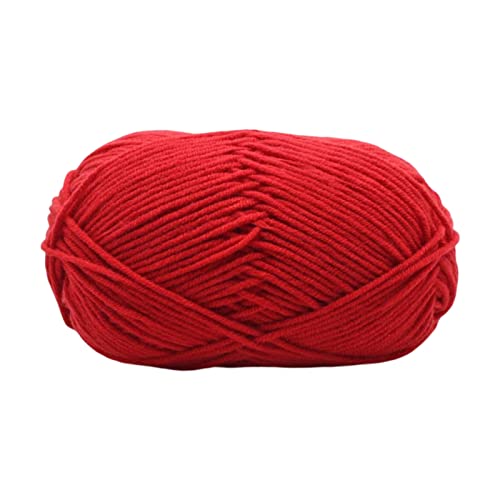 Baumwollgarn, Strickwolle, ultraweich, 4-lagig, Milch-Baumwolle, Häkelgarn für DIY, Handstricken, Babywolle, Handwerk, Schal, Häkelgarn, Zubehör (rot) von Xiao Hua