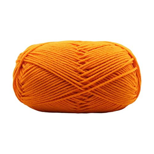 Baumwollgarn, Strickwolle, ultraweich, 4-lagig, Milch-Baumwolle, Häkelgarn für Heimwerker, Handstricken, Babywolle, Handwerk, Schal, Häkelgarn, Zubehör (Orange) von Xiao Hua