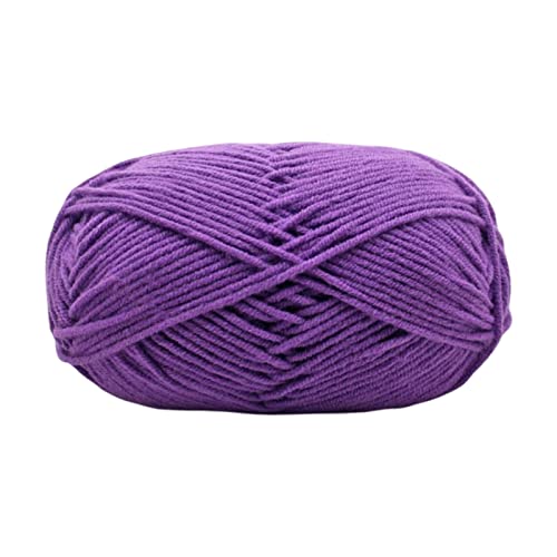 Baumwollgarn, Wollgarn zum Stricken Ultraweiches 4-lagiges Baumwollgarn mit Milch, Strickgarn für Handstricken, Babywolle, Basteln, Schal, Häkelgarn, Schal (Violett) von Xiao Hua