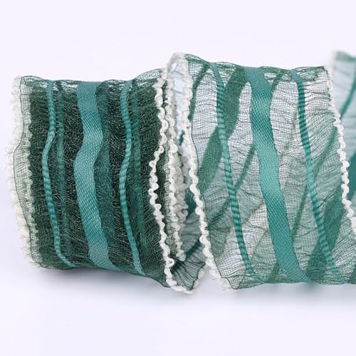 Chiffonband, 9,1 m pro Rolle, perfekt für Hochzeitseinladungen, festliche Dekoration und Geschenkverpackungen, Dunkelgrün von Xiao Hua