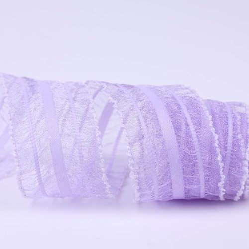 Chiffonband, 9,1 m pro Rolle, perfekt für Hochzeitseinladungen, festliche Dekoration und Geschenkverpackungen, Violett von Xiao Hua
