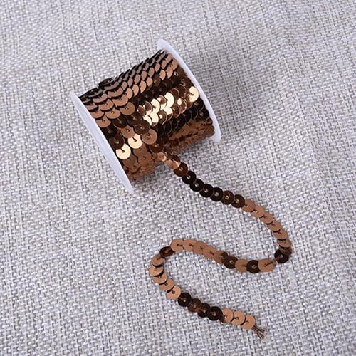 Flacher Paillettenstreifen, 6 mm, 4,5 m, flach, Paillettenband, metallisch, glänzend, Nähschnur für Meerjungfrauen, Basteln, Verzierungen, Halloween-Kostüm, 10 Stück, Braun Flacher Paillettenstreifen, 6 mm, 4,5 m, flach, Paillettenband, metallisch, glänzend, Nähschnur für Meerjungfrauen, Basteln, Verzierungen, Halloween-Kostüm, 10 Stück, Braun von Xiao Hua