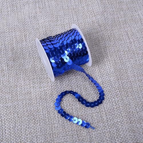 Flacher Paillettenstreifen, 6 mm, 4,5 m, flach, Paillettenband, metallisch, glänzend, Nähschnur für Meerjungfrauen, Basteln, Verzierungen, Halloween-Kostüm, 10 Stück, Dunkelblau Flacher Paillettenstreifen, 6 mm, 4,5 m, flach, Paillettenband, metallisch, glänzend, Nähschnur für Meerjungfrauen, Basteln, Verzierungen, Halloween-Kostüm, 10 Stück, Dunkelblau von Xiao Hua