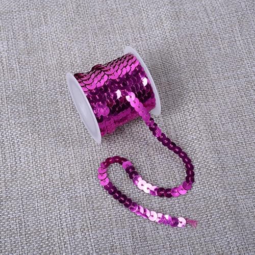Flacher Paillettenstreifen, 6 mm, 4,5 m, flach, Paillettenband, metallisch, glänzend, Nähschnur für Meerjungfrauen, Basteln, Verzierungen, Halloween-Kostüm, 10 Stück, Dunkelrosa Flacher Paillettenstreifen, 6 mm, 4,5 m, flach, Paillettenband, metallisch, glänzend, Nähschnur für Meerjungfrauen, Basteln, Verzierungen, Halloween-Kostüm, 10 Stück, Dunkelrosa von Xiao Hua