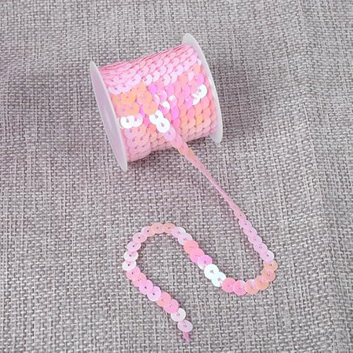 Flacher Paillettenstreifen, 6 mm, 4,5 m, flach, Paillettenband, metallisch, glänzend, Nähschnur für Meerjungfrauen, Basteln, Verzierungen, Halloween-Kostüm, 10 Stück, Pink AB Flacher Paillettenstreifen, 6 mm, 4,5 m, flach, Paillettenband, metallisch, glänzend, Nähschnur für Meerjungfrauen, Basteln, Verzierungen, Halloween-Kostüm, 10 Stück, Pink AB von Xiao Hua