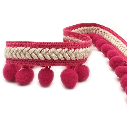 Fransenborte für Vorhänge, Quasten, geflochtenes Nähband, Polsterstoff, Rolle, Rosarot Fransenborte für Vorhänge, Quasten, geflochtenes Nähband, Polsterstoff, Rolle, Rosarot von Xiao Hua