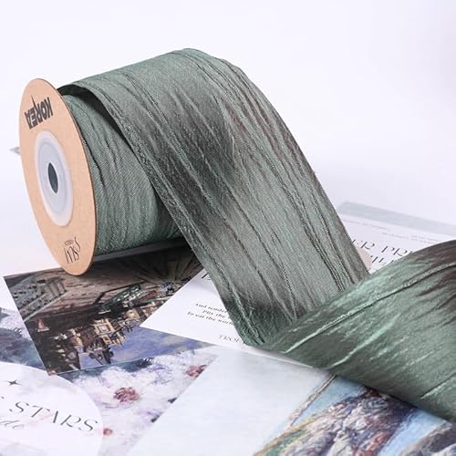 Knitterband, 9,1 m lang, seidenähnlich, zerknitterte Bänder, für Geschenkverpackungen, Korb, Kränze, Schleifen, Heimveranstaltungen, Dekoration, Weihnachtsbaumspitze, Schleifen, A21 Knitterband, 9,1 m lang, seidenähnlich, zerknitterte Bänder, für Geschenkverpackungen, Korb, Kränze, Schleifen, Heimveranstaltungen, Dekoration, Weihnachtsbaumspitze, Schleifen, A21 von Xiao Hua