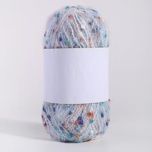 Mohair-Garne mit bunten Punkten, weicher Faden, handgestrickt, gehäkelt, gewebt, für Schals, Schals, Basteln, 100 g, Größe L von Xiao Hua