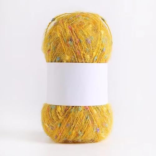 Mohair-Garne mit bunten Punkten, weiches Garn, handgestrickt, gehäkelt, gewebt, für Schal, Schal, Handwerk, Gelb, 50 g Mohair-Garne mit bunten Punkten, weiches Garn, handgestrickt, gehäkelt, gewebt, für Schal, Schal, Handwerk, Gelb, 50 g von Xiao Hua