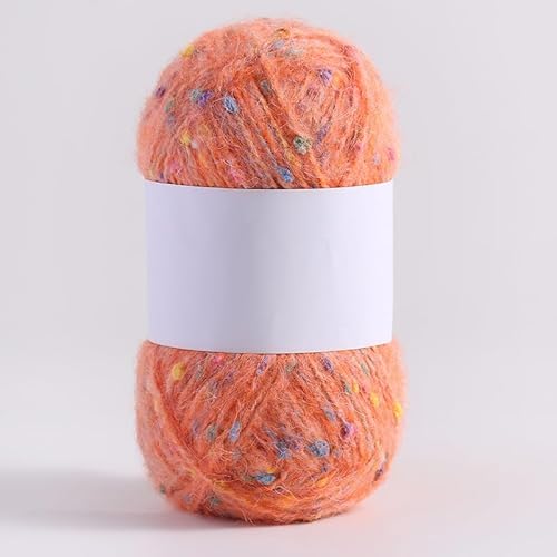 Mohair-Garne mit bunten Punkten, weiches Garn, handgestrickt, gehäkelt, gewebt, für Schal, Schal, Handwerk, Hellorange, 200 g Mohair-Garne mit bunten Punkten, weiches Garn, handgestrickt, gehäkelt, gewebt, für Schal, Schal, Handwerk, Hellorange, 200 g von Xiao Hua