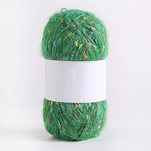 Mohair-Garne mit bunten Punkten, weiches Garn, handgestrickt, gehäkelt, gewebt, für Schal, Schal, Handwerk, Waldgrün, 50 g Mohair-Garne mit bunten Punkten, weiches Garn, handgestrickt, gehäkelt, gewebt, für Schal, Schal, Handwerk, Waldgrün, 50 g von Xiao Hua