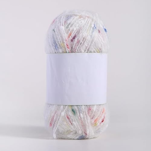Mohair-Garne mit bunten Punkten, weiches Garn, handgestrickt, gehäkelt, gewebt, für Schal, Schal, Handwerk, Weiß, B Mohair-Garne mit bunten Punkten, weiches Garn, handgestrickt, gehäkelt, gewebt, für Schal, Schal, Handwerk, Weiß, B von Xiao Hua