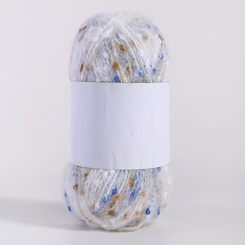 Mohair-Garne mit bunten Punkten, weiches Garn, handgestrickt, gehäkelt, gewebt, für Schals, Schals, Basteln, 50 g/Rolle, Größe M von Xiao Hua