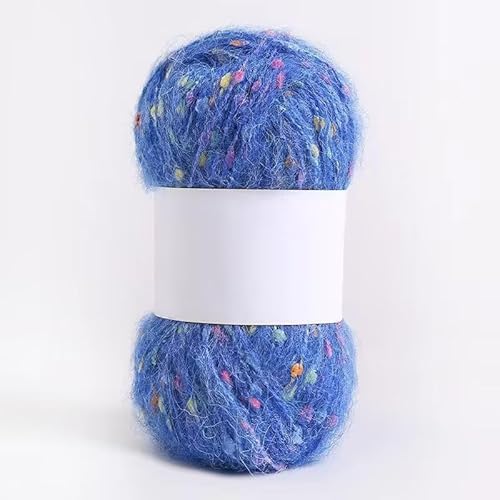 Mohair-Garne mit bunten Punkten, weiches Garn, handgestrickt, gehäkelt, gewebt, für Schals, Schals, Basteln, Dunkelblau, 100 g Mohair-Garne mit bunten Punkten, weiches Garn, handgestrickt, gehäkelt, gewebt, für Schals, Schals, Basteln, Dunkelblau, 100 g von Xiao Hua