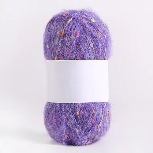 Mohair-Garne mit bunten Punkten, weiches Garn, handgestrickt, gehäkelt, gewebt, für Schals, Schals, Basteln, Hellviolett, 100 g Mohair-Garne mit bunten Punkten, weiches Garn, handgestrickt, gehäkelt, gewebt, für Schals, Schals, Basteln, Hellviolett, 100 g von Xiao Hua