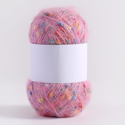 Mohair-Garne mit bunten Punkten, weiches Garn, handgestrickt, gehäkelt, gewebt, für Schals, Schals, Basteln, Rosa, 100 g Mohair-Garne mit bunten Punkten, weiches Garn, handgestrickt, gehäkelt, gewebt, für Schals, Schals, Basteln, Rosa, 100 g von Xiao Hua