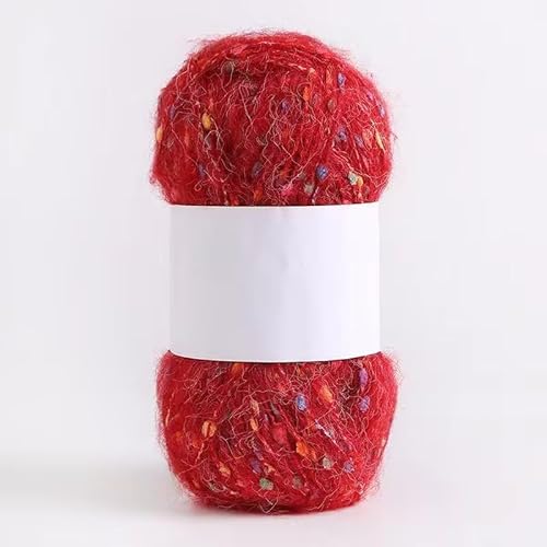 Mohair-Garne mit bunten Punkten, weiches Garn, handgestrickt, gehäkelt, gewebt, für Schals, Schals, Basteln, Rot, 100 g Mohair-Garne mit bunten Punkten, weiches Garn, handgestrickt, gehäkelt, gewebt, für Schals, Schals, Basteln, Rot, 100 g von Xiao Hua