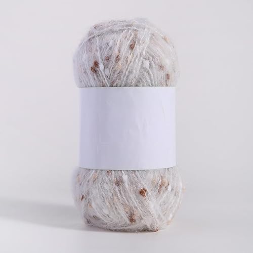 Mohair-Garne mit bunten Punkten, weiches Garn, handgestrickt, gehäkelt, gewebt, für Schals, Schals, Basteln, Weiß, C, 200 g von Xiao Hua