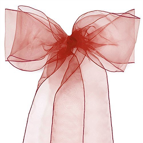 Organza-Schärpen für Bankett-Stuhl, Schleifen, Krawatten für Hochzeiten, Partys, Dekoration, Weiß, Rosa, Lila, Gold, Rot, 25 Stück, Burgunderrot Organza-Schärpen für Bankett-Stuhl, Schleifen, Krawatten für Hochzeiten, Partys, Dekoration, Weiß, Rosa, Lila, Gold, Rot, 25 Stück, Burgunderrot von Xiao Hua