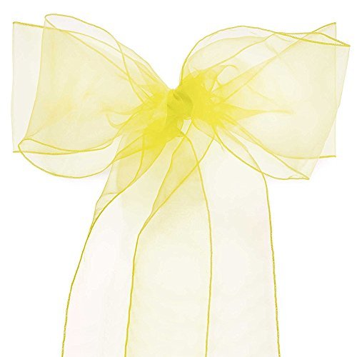 Organza-Schärpen für Bankett-Stuhl, Schleifen, Krawatten für Hochzeiten, Partys, Dekoration, Weiß, Rosa, Lila, Gold, Rot, 25 Stück, Gelb Organza-Schärpen für Bankett-Stuhl, Schleifen, Krawatten für Hochzeiten, Partys, Dekoration, Weiß, Rosa, Lila, Gold, Rot, 25 Stück, Gelb von Xiao Hua
