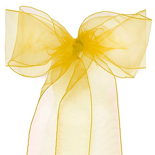 Organza-Schärpen für Bankett-Stuhl, Schleifen, Krawatten für Hochzeiten, Partys, Dekoration, Weiß, Rosa, Lila, Gold, Rot, 25 Stück, Gold Organza-Schärpen für Bankett-Stuhl, Schleifen, Krawatten für Hochzeiten, Partys, Dekoration, Weiß, Rosa, Lila, Gold, Rot, 25 Stück, Gold von Xiao Hua