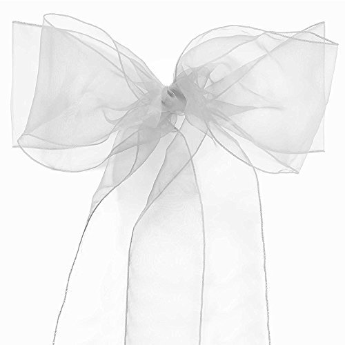 Organza-Schärpen für Bankett-Stuhl, Schleifen, Krawatten für Hochzeiten, Partys, Dekoration, Weiß, Rosa, Lila, Gold, Rot, 25 Stück, Silber Organza-Schärpen für Bankett-Stuhl, Schleifen, Krawatten für Hochzeiten, Partys, Dekoration, Weiß, Rosa, Lila, Gold, Rot, 25 Stück, Silber von Xiao Hua