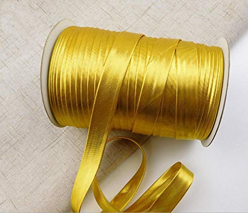 Schrägband zum Nähen, Nähen, Binden, Säumen, Paspeln, Quilten, Nähen, Basteln (1,27 cm, 80 m, Gold) von Xiao Hua