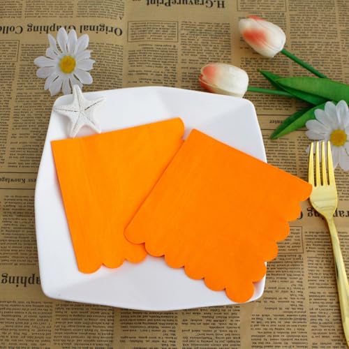 Servietten, 2-lagig, gefaltet, 12 x 12 cm, Einweg-Servietten für Abendessen, Hochzeit, Geburtstag, Party, Brautjubiläum, Empfang, Veranstaltung, Orange, 50 Stück Servietten, 2-lagig, gefaltet, 12 x 12 cm, Einweg-Servietten für Abendessen, Hochzeit, Geburtstag, Party, Brautjubiläum, Empfang, Veranstaltung, Orange, 50 Stück von Xiao Hua