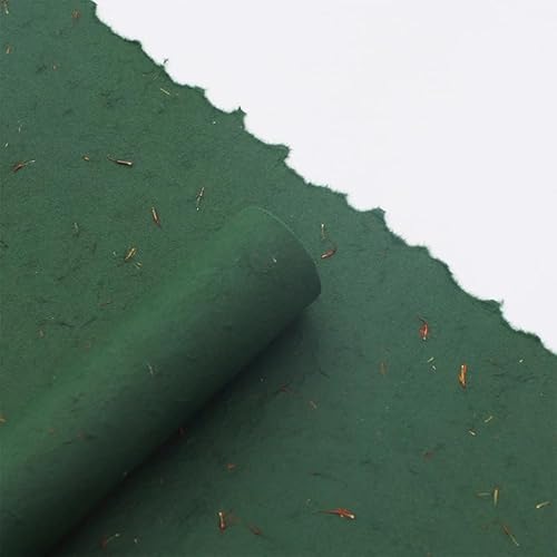Xiao Hua Blumen, Geschenke, Geschenkbox-Verpackungspapier, handzerrissenes Blütenblattpapier Verpackungspapier (dunkelgrün) von Xiao Hua