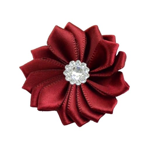 Xiao Hua Satinband-Blumen zum Basteln, Stoffblumen, Gänseblümchen mit Strasssteinen, Satinband für Ornamente, Applikationen, DIY, Hochzeit, Dunkelrot, 10 Stück Xiao Hua Satinband-Blumen zum Basteln, Stoffblumen, Gänseblümchen mit Strasssteinen, Satinband für Ornamente, Applikationen, DIY, Hochzeit, Dunkelrot, 10 Stück von Xiao Hua