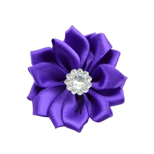 Xiao Hua Satinband-Blumen zum Basteln, Stoffblumen, Gänseblümchen mit Strasssteinen, Satinband für Ornamente, Applikationen, DIY, Hochzeit, Dunkelviolett, 10 Stück Xiao Hua Satinband-Blumen zum Basteln, Stoffblumen, Gänseblümchen mit Strasssteinen, Satinband für Ornamente, Applikationen, DIY, Hochzeit, Dunkelviolett, 10 Stück von Xiao Hua