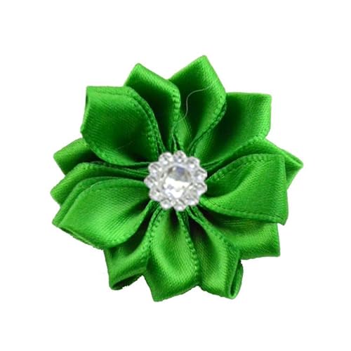Xiao Hua Satinband-Blumen zum Basteln, Stoffblumen, Gänseblümchen mit Strasssteinen, Satinband für Ornamente, Applikationen, DIY, Hochzeit, Grün, 10 Stück Xiao Hua Satinband-Blumen zum Basteln, Stoffblumen, Gänseblümchen mit Strasssteinen, Satinband für Ornamente, Applikationen, DIY, Hochzeit, Grün, 10 Stück von Xiao Hua