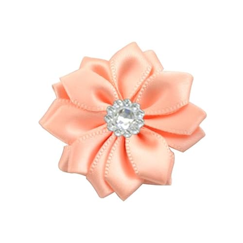 Xiao Hua Satinband-Blumen zum Basteln, Stoffblumen, Gänseblümchen mit Strasssteinen, Satinband für Ornamente, Applikationen, DIY, Hochzeit, Hellorange, 10 Stück Xiao Hua Satinband-Blumen zum Basteln, Stoffblumen, Gänseblümchen mit Strasssteinen, Satinband für Ornamente, Applikationen, DIY, Hochzeit, Hellorange, 10 Stück von Xiao Hua