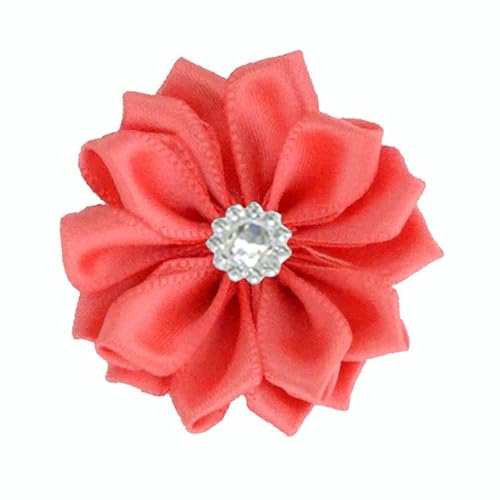 Xiao Hua Satinband-Blumen zum Basteln, Stoffblumen, Gänseblümchen mit Strasssteinen, Satinband für Ornamente, Applikationen, DIY, Hochzeit, Hellrot, 10 Stück Xiao Hua Satinband-Blumen zum Basteln, Stoffblumen, Gänseblümchen mit Strasssteinen, Satinband für Ornamente, Applikationen, DIY, Hochzeit, Hellrot, 10 Stück von Xiao Hua