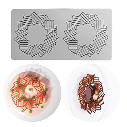 Silikon-Fondant-Spitzenmatte, Zuckerhandwerk-Abdruckform, essbarer Kuchen, molekulare Küche, Dekoration, 2 Löcher quadratisch gestreifter Kreis Silikon-Fondant-Spitzenmatte, Zuckerhandwerk-Abdruckform, essbarer Kuchen, molekulare Küche, Dekoration, 2 Löcher quadratisch gestreifter Kreis von XiaoShenLu