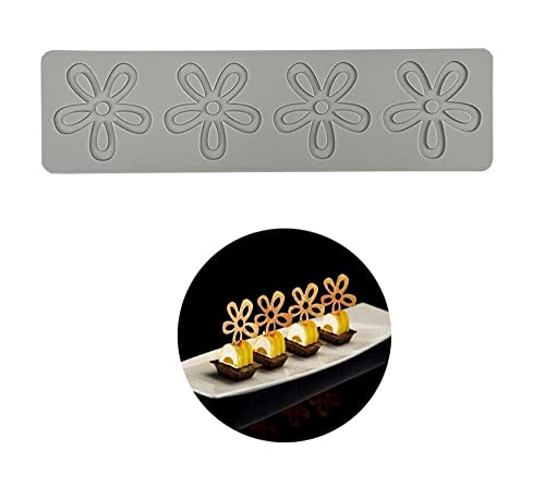 XiaoShenLu Kuchenspitzenform, Spitzenfondantformen, Silikonspitzenformen zum Dekorieren von Kuchen, 4 Löcher Florets von XiaoShenLu