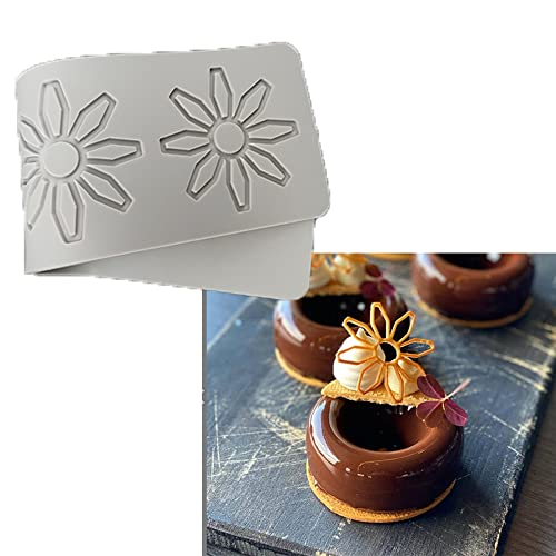Silikon Fondant Form,3D Silikon Kuchen Matte Dekorieren Schokolade Backform, Fondant Matte für Tortendeko,4 Löcher kleine Gänseblümchen von XiaoShenLu