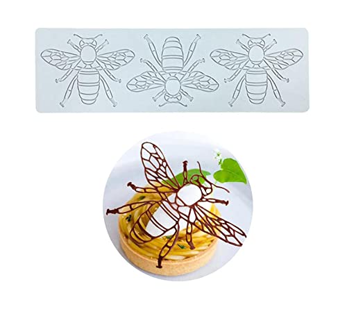 Silikon-Spitzen-Matte, Sugar Craft Abdruckform essbare Kuchendekoration, 3 Löcher Bienen von XiaoShenLu