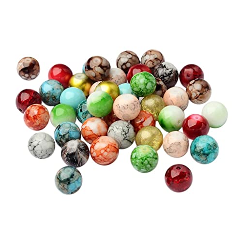 Xiaojikuaipao Bunte runde Glasperlen für Schmuckherstellung und Bastelarbeiten, mehrfarbig, 12 mm, Glasperlen für Armbänder, Ohrringe, Haar-Accessoires und mehr, 100 Stück Xiaojikuaipao Bunte runde Glasperlen für Schmuckherstellung und Bastelarbeiten, mehrfarbig, 12 mm, Glasperlen für Armbänder, Ohrringe, Haar-Accessoires und mehr, 100 Stück von Xiaojikuaipao